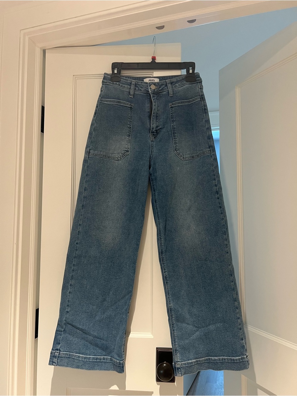 Just Black Wide-Leg High-Rise Jeans in Blue Denim